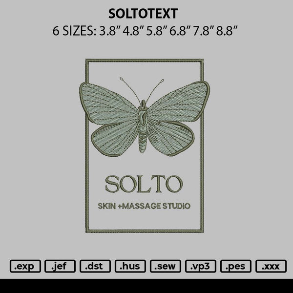 Soltotext Embroidery File 6 sizes