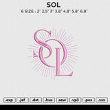 SOL Embroidery File 4 size
