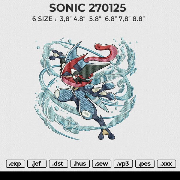 SONIC 270125 Embroidery File 6 size