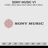 SONY MUSIC V1 Embroidery File 6 size