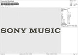 SONY MUSIC V2 Embroidery File 6 size