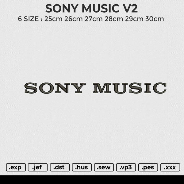 SONY MUSIC V2 Embroidery File 6 size