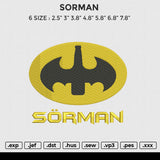 SORMAN Embroidery File 6 size