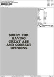 Sorrytext Embroidery File 6 sizes
