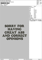 Sorrytext Embroidery File 6 sizes