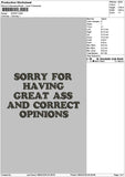 Sorrytext Embroidery File 6 sizes