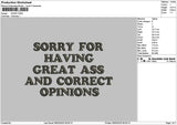 Sorrytext Embroidery File 6 sizes