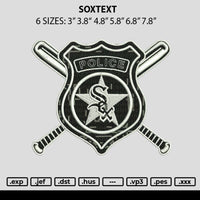 Soxtext Embroidery FIle 6 sizes
