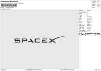 SPACEX Embroidery File 6 size