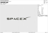 SPACEX Embroidery File 6 size