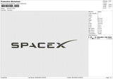 SPACEX Embroidery File 6 size