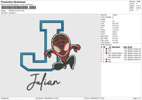 SPIDER JULIAN Embroidery File 6 size