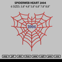 Spider Web Heart 2004 Embroidery File 6 sizes