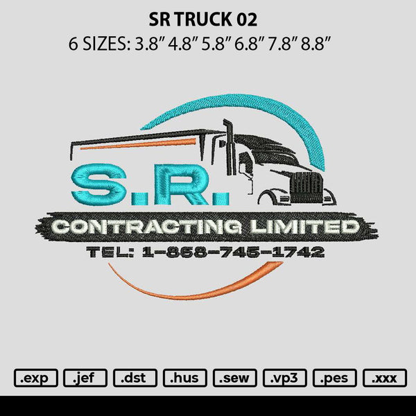 Sr Truck 02 Embroidery File 6 sizes