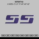 Sstext 02 Embroidery File 6 sizes