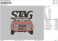 Car Stag Embroidery File 6 sizes