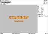 Starboy 3d Embroidery File 6 sizes