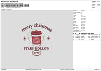 Starshollowtext Embroidery File 6 sizes