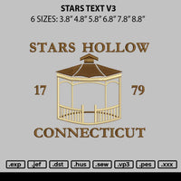 Stars Text V3 Embroidery File 6 sizes