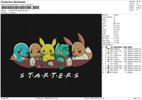 STARTER POKEMON Embroidery File 6 size