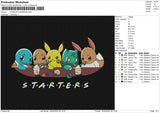 STARTER POKEMON Embroidery File 6 size