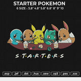 STARTER POKEMON Embroidery File 6 size
