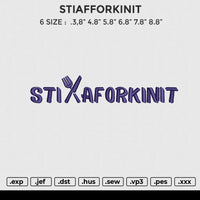 STIAFORKINIT V2 Embroidery File 6 sizes