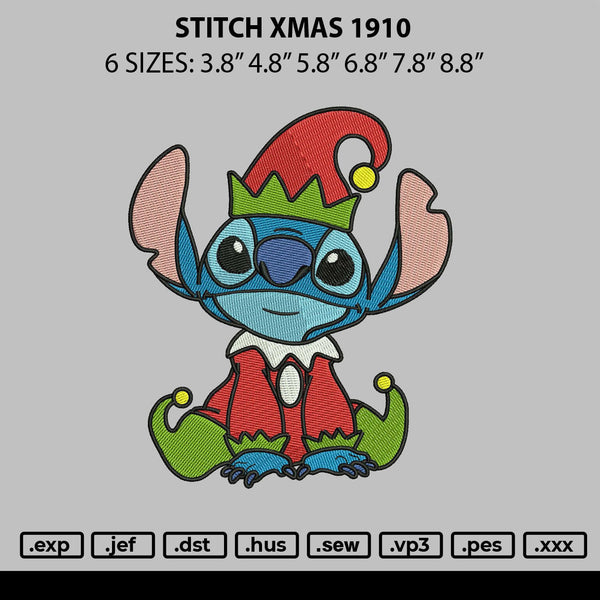 Stitch Xmas 1910 Embroidery File 6 sizes