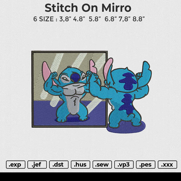 Stitch On Mirro Embroidery File 6 size