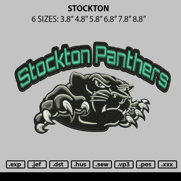 Stocktontext Embroidery File 6 sizes