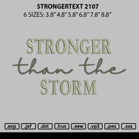 Strongertext 2107 Embroidery File 6 sizes
