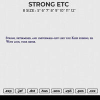 STRONG ETC Embroidery File 6 size