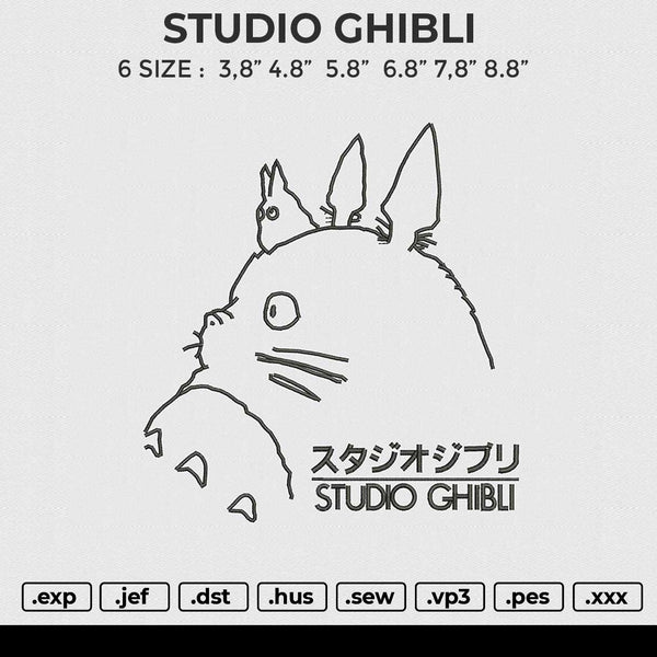 STUDIO GHIBLI Embroidery File 6 size