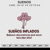 SUENOS Embroidery File 6 size