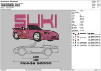 Pink Car 01a Embroidery File 6 sizes