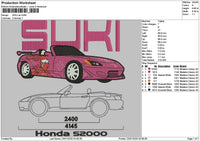 Pink Car 01a Embroidery File 6 sizes