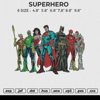 SUPERHERO Embroidery File 6 size
