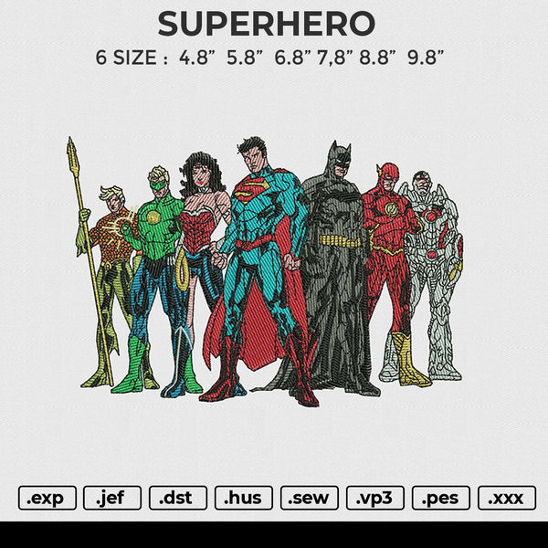 SUPERHERO Embroidery File 6 size