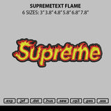 Supremetext Flame Embroidery File 6 sizes