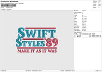 SWIFT Embroidery File 6 size