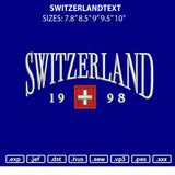 Switzerlandtext Embroidery File 6 sizes