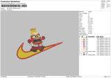 Swoosh Anger Embroidery File 6 sizes