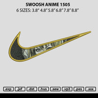 Swoosh Anime 1505 Embroidery File 6 sizes