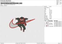 SWOOSH BLACK SPIDERMAN Embroidery File 6 size