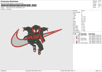 SWOOSH BLACK SPIDERMAN Embroidery File 6 size