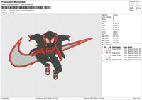 SWOOSH BLACK SPIDERMAN Embroidery File 6 size