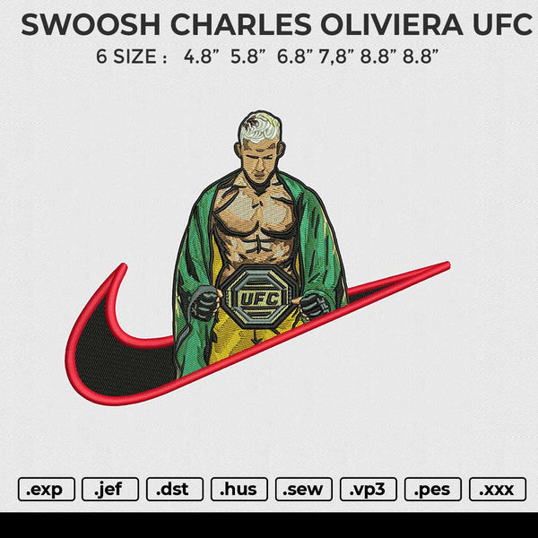 SWOOSH CHARLES OLIVIERA UFC Embroidery File 6 size