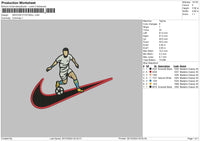 Swoosh Football 03 Embroidery File 6 sizes