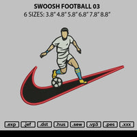 Swoosh Football 03 Embroidery File 6 sizes