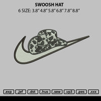 Swoosh Hat Embroidery File 6 sizes